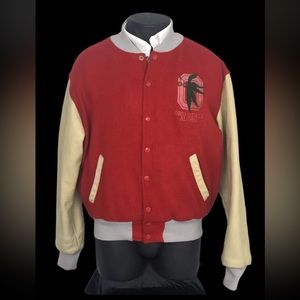 Vtg OHIO STATE BUCKEYES original wool leather LETTERMAN Alumni JACKET Men's LG